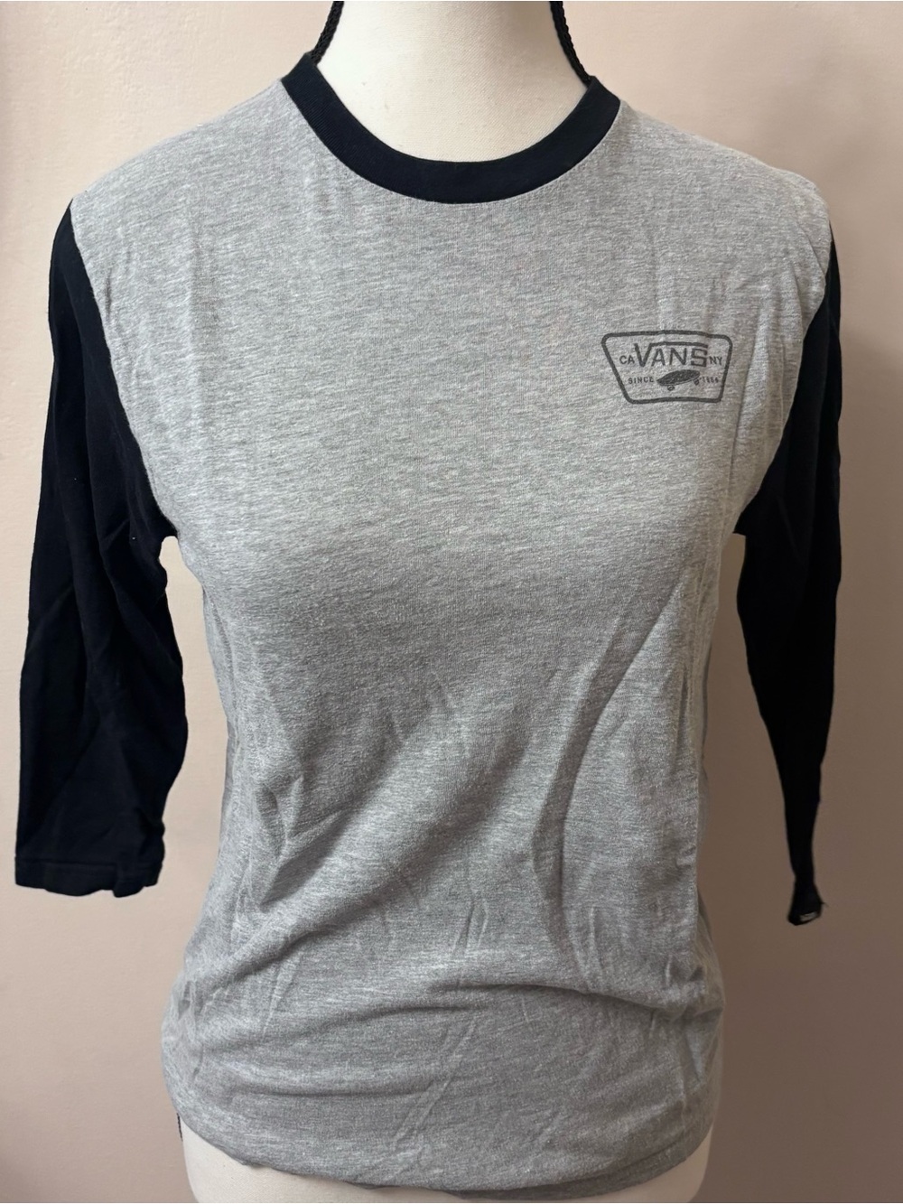 Vans Grey Body with Black Trim Raglan Shirt